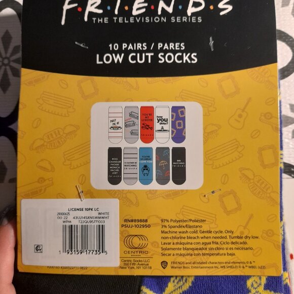 *BOGO FREE* F.R.I.E.N.D.S TV Series 10 Pairs Low Cut Socks Shoe Size 4-10 - Picture 2 of 2